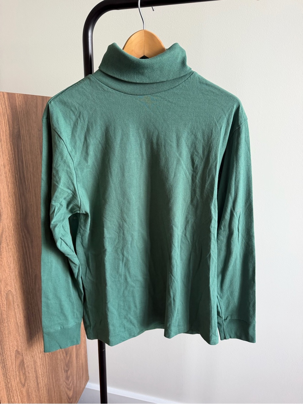 Twik by Simons Green Organic Cotton Turtleneck Long-Sleeve Top Size S oversized